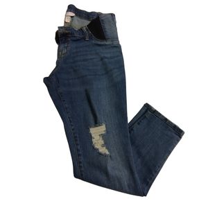 EUC Isabel By Ingrid & Isabel Distressed Blue Skinny Maternity Jeans Size 12